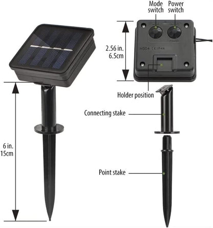 CATENARIA SOLARE LUMINOSA 20 LAMPADINE CATENA 5,8MT LUCI ESTERNO ADDOBBI NATALE