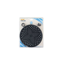 Soffione Doccia Nero Opaco Anticalcare Abs Effetto Pioggia Rotondo 22.5 Cm