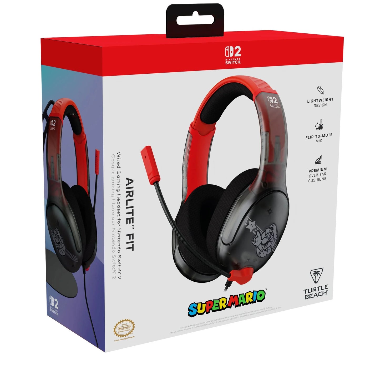 Turtle Beach - Cuffie Super Mario Nintendo Switch 2 e PC Wired Headset NSW2 Gaming