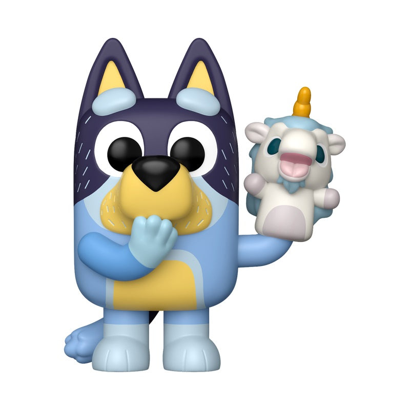Funko Pop ! Animation Bluey - (2371)  Bandit w/Unicorse - Figure Papà 9Cm (PREORDER)