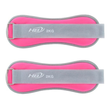 COPPIA PESI PER CAVIGLIE/POLSI SABBIA SPORT FITNESS CAVIGLIERE da 1kg (2kg) ROSA