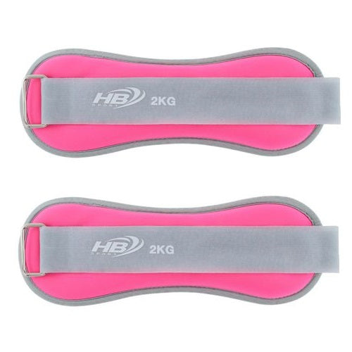 COPPIA PESI PER CAVIGLIE/POLSI SABBIA SPORT FITNESS CAVIGLIERE da 1kg (2kg) ROSA