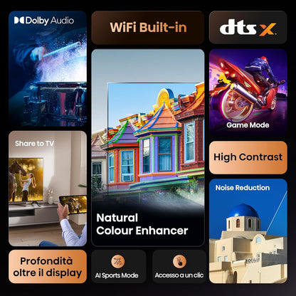 Hisense Smart TV 32" 2025 32E43QT HDR VIDAA U8 Airplay2 Game Mode Alexa
