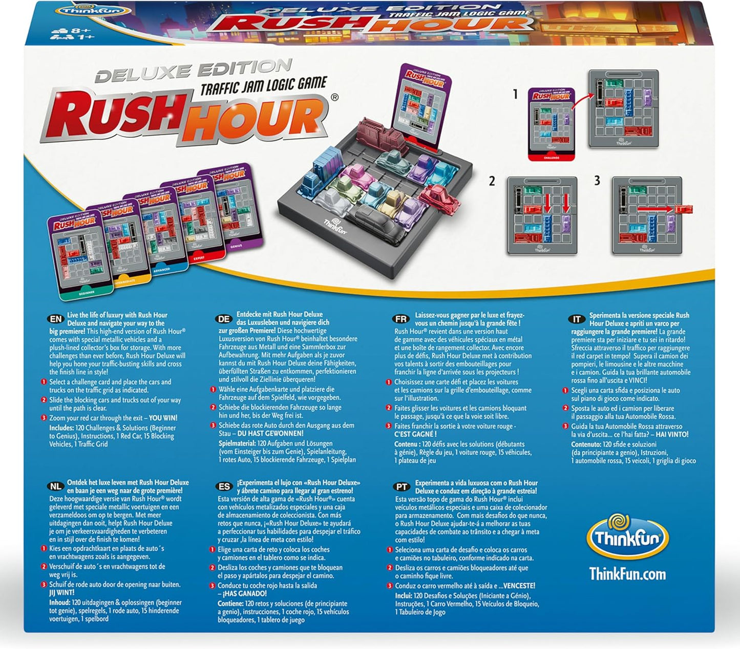 ThinkFun - Gioco da Tavolo Rush Hour Deluxe Edition - 8+ Anni