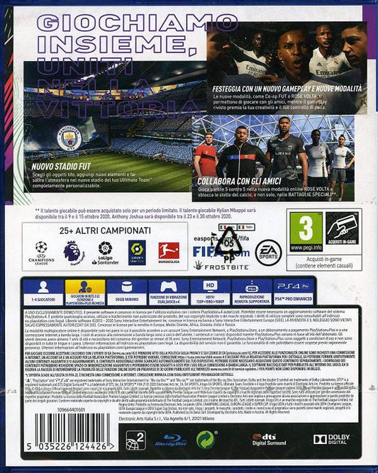 Fifa 21 Standard Edition Ps4 Italiano Gioco Playstation 4 Videogioco 2021 Ps5