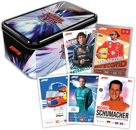 Topps Formula 1 2026 Turbo Attax - Super Tin F1 - Greats of the Grid 72 Carte TCG - Da Collezione