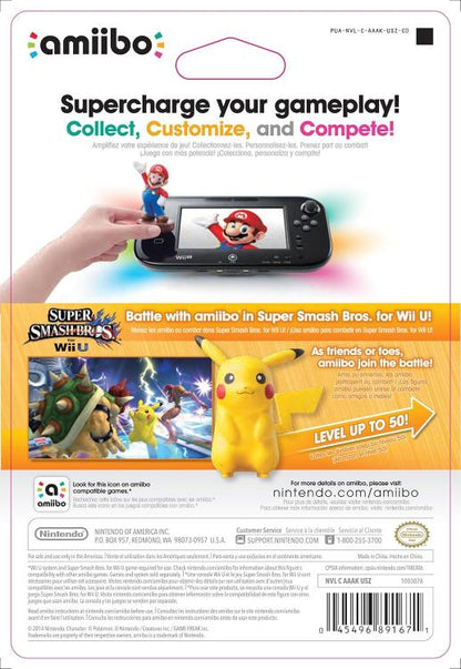 AMIIBO NINTENDO SUPER SMASH BROS COLLECTION - PIKACHU NO.10 FIGURE POKEMON NUOVO