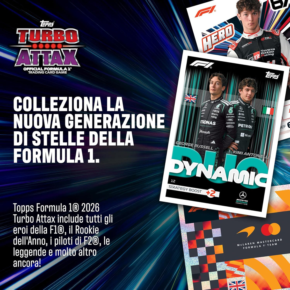 Topps Formula 1 2026 Turbo Attax - Super Tin F1 - Greats of the Grid 72 Carte TCG - Da Collezione
