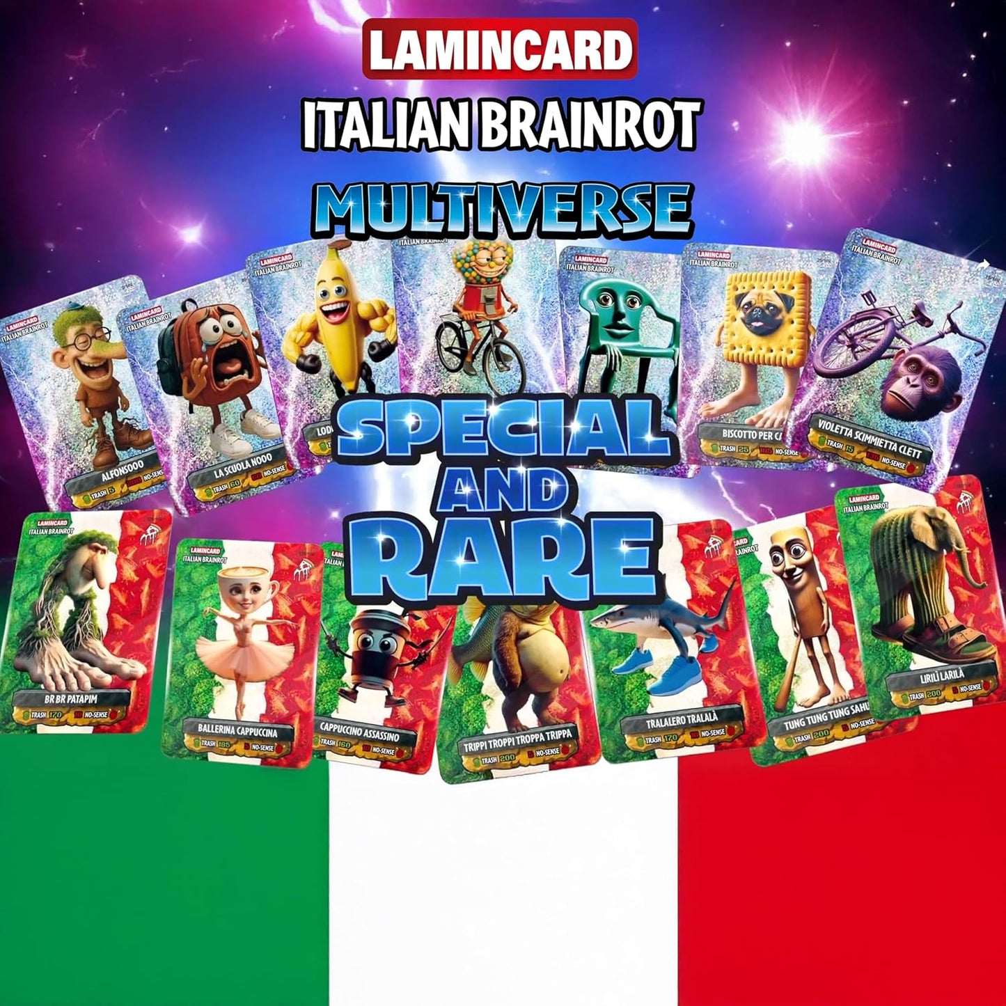 Raccoglitore Lamincard Italian Brainrot Multiverso + 1 Bustina – Album Ufficiale Diramix TCG