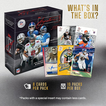 Topps NFL Signature Class Football Mega Box Card Collezionabili 80 Carte Ufficiali - 10 Buste TCG