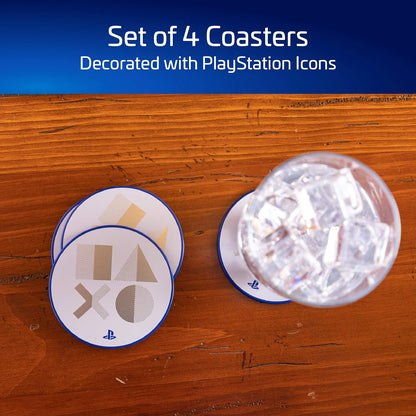 Paladone Playstation Metal Coasters Sottobicchieri In Metallo PS5 - Tinplate Ufficiale
