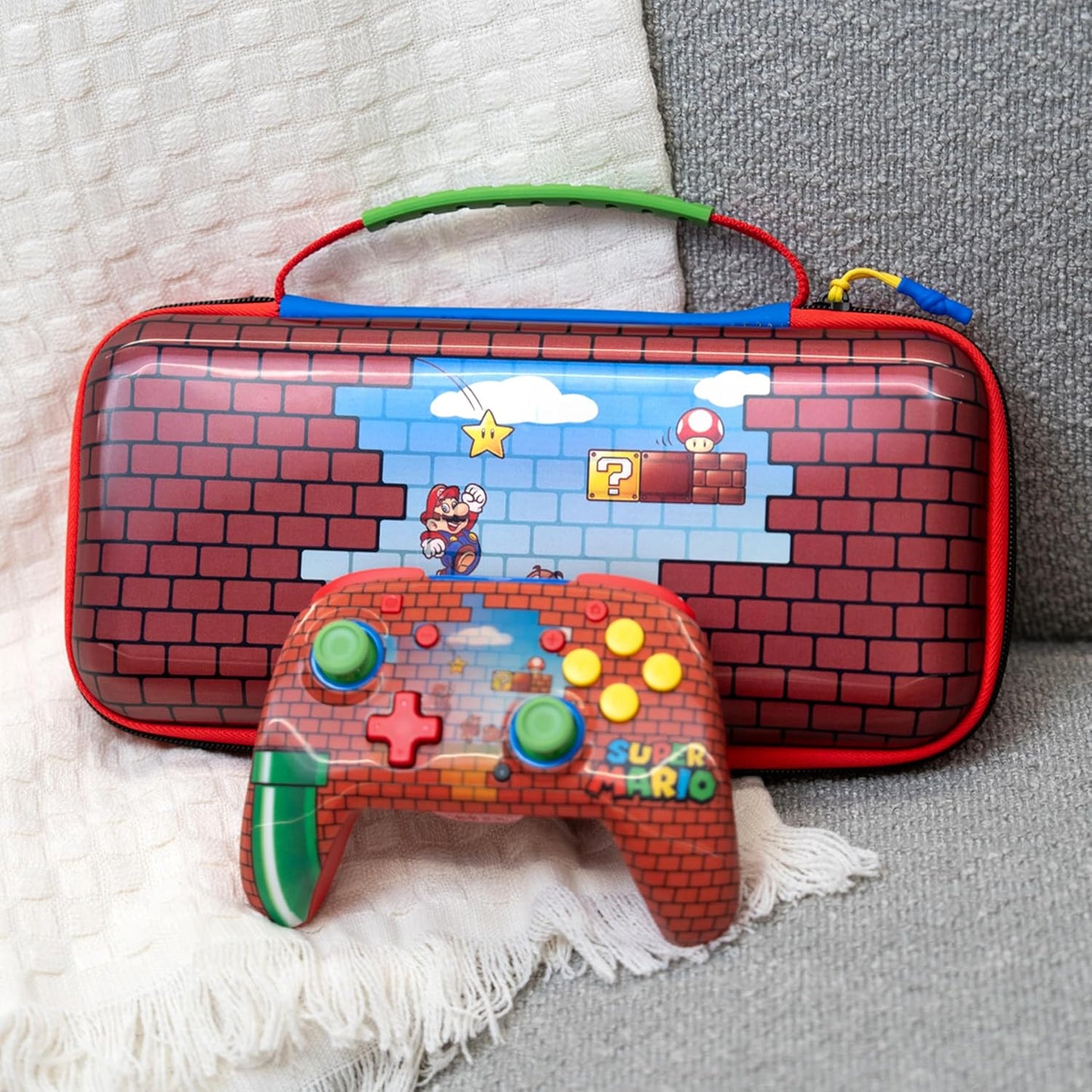 Turtlebeach Nintendo Switch 2 / SW Oled Custodia Mario Bricks Borsa Da Viaggio