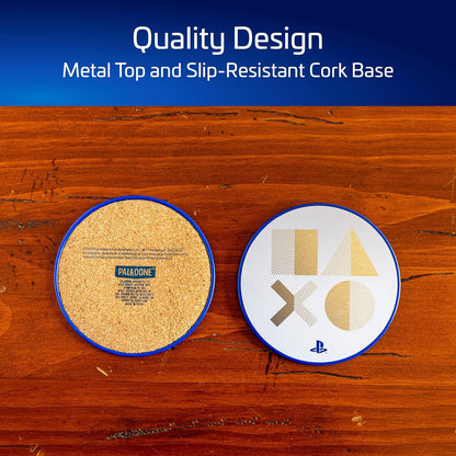 Paladone Playstation Metal Coasters Sottobicchieri In Metallo PS5 - Tinplate Ufficiale