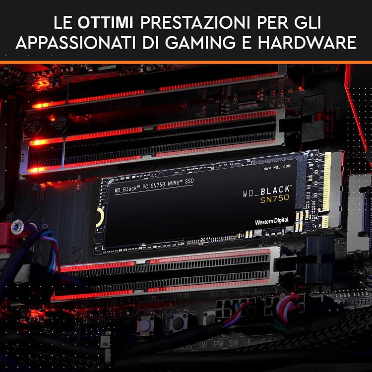 Western Digital Ssd Interno Gaming 500Gb Sn750 M.2 Wd Black Pcie Nvme 3.0