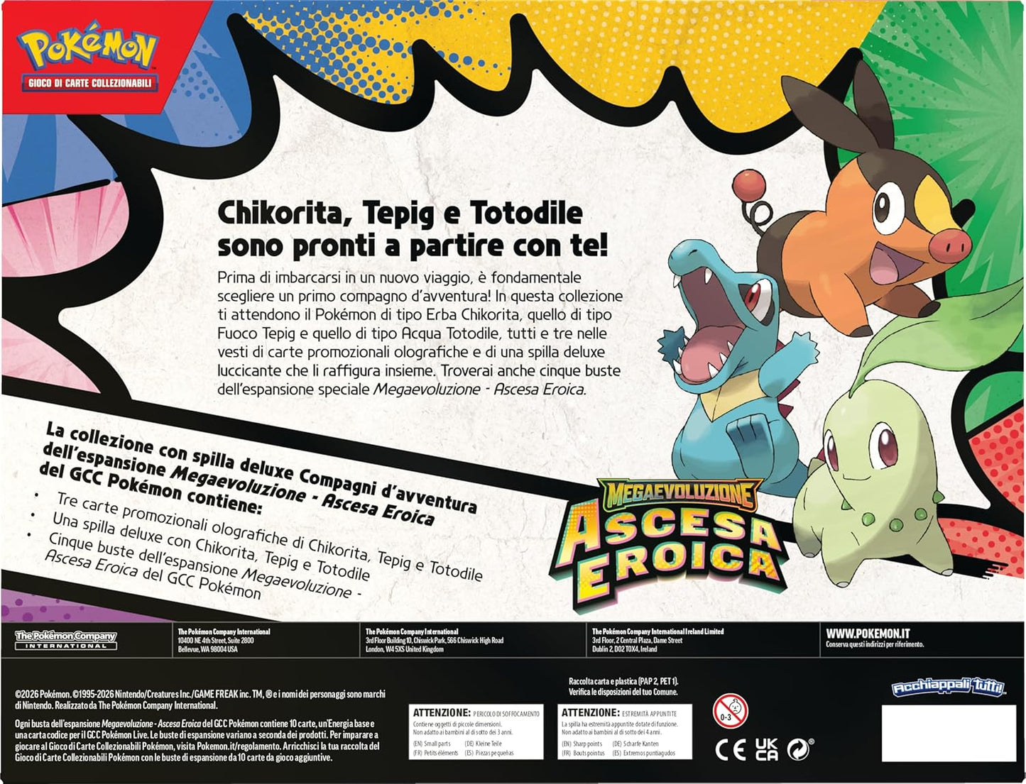 Pokémon GCC: Megaevoluzione Ascesa Eroica - Collezione Spilla Deluxe Compagni d’Avventura