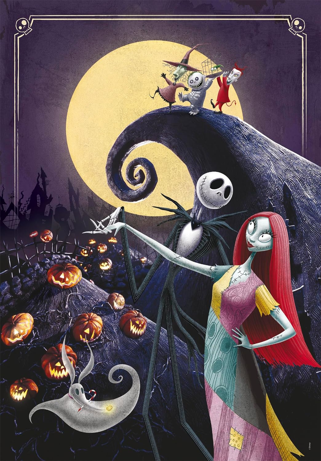 Clementoni- Puzzle 1000pz The Nightmare Before Christmas + Poster Incluso