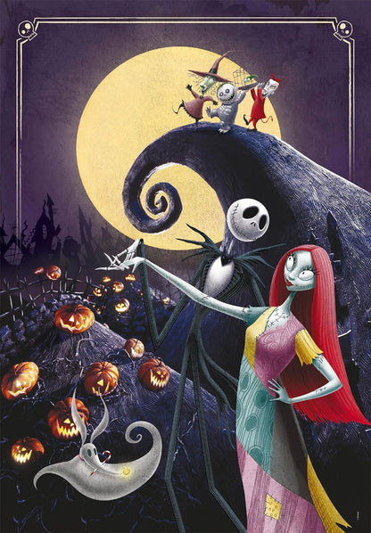 Clementoni- Puzzle 1000pz The Nightmare Before Christmas + Poster Incluso