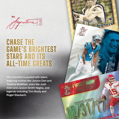 Topps NFL Signature Class Football Mega Box Card Collezionabili 80 Carte Ufficiali - 10 Buste TCG