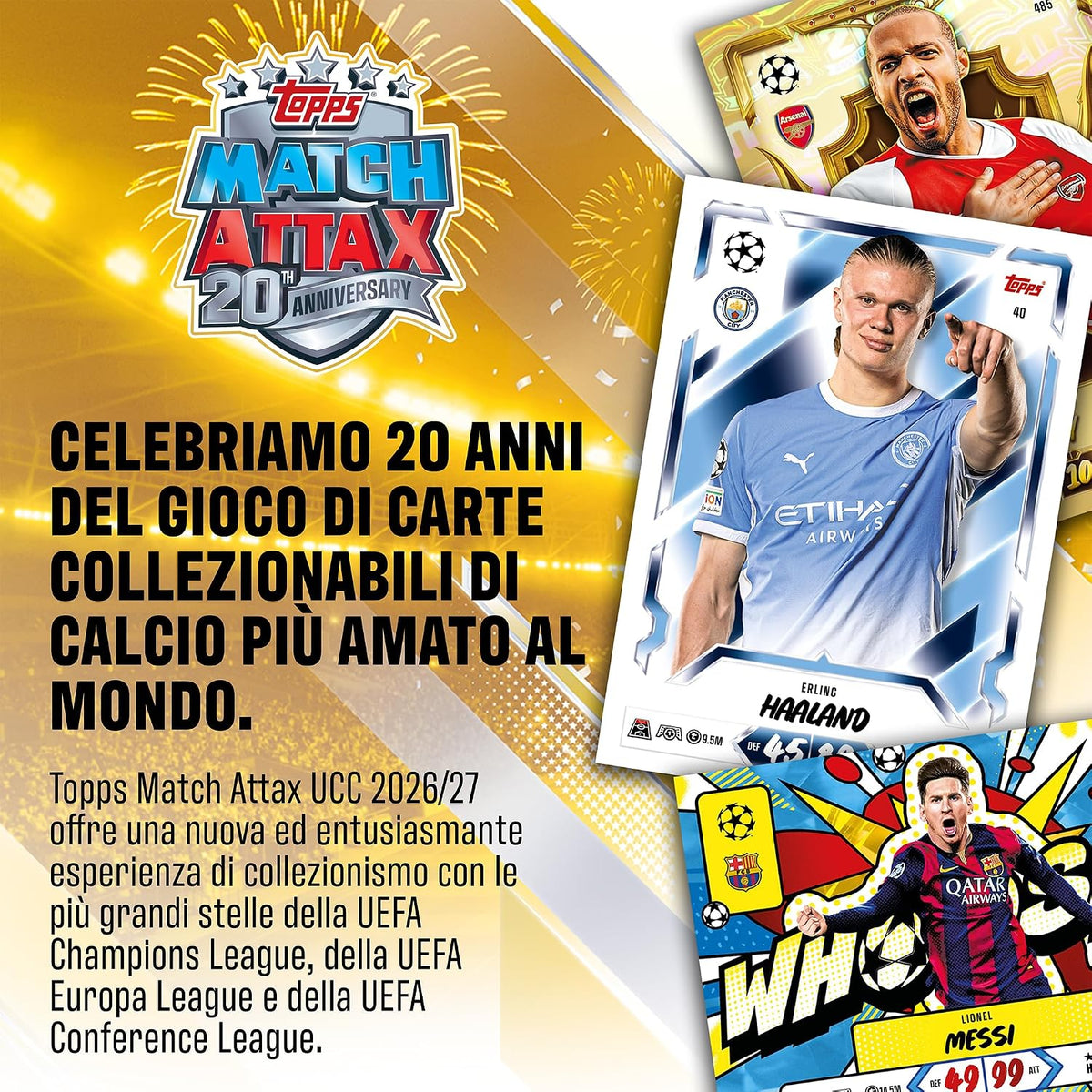 Topps Match Attax UCC 2026/27 - Mega Tin 1 (Chart Toppers) 48 Card Uefa Greatist Hits - TCG Da Collezione