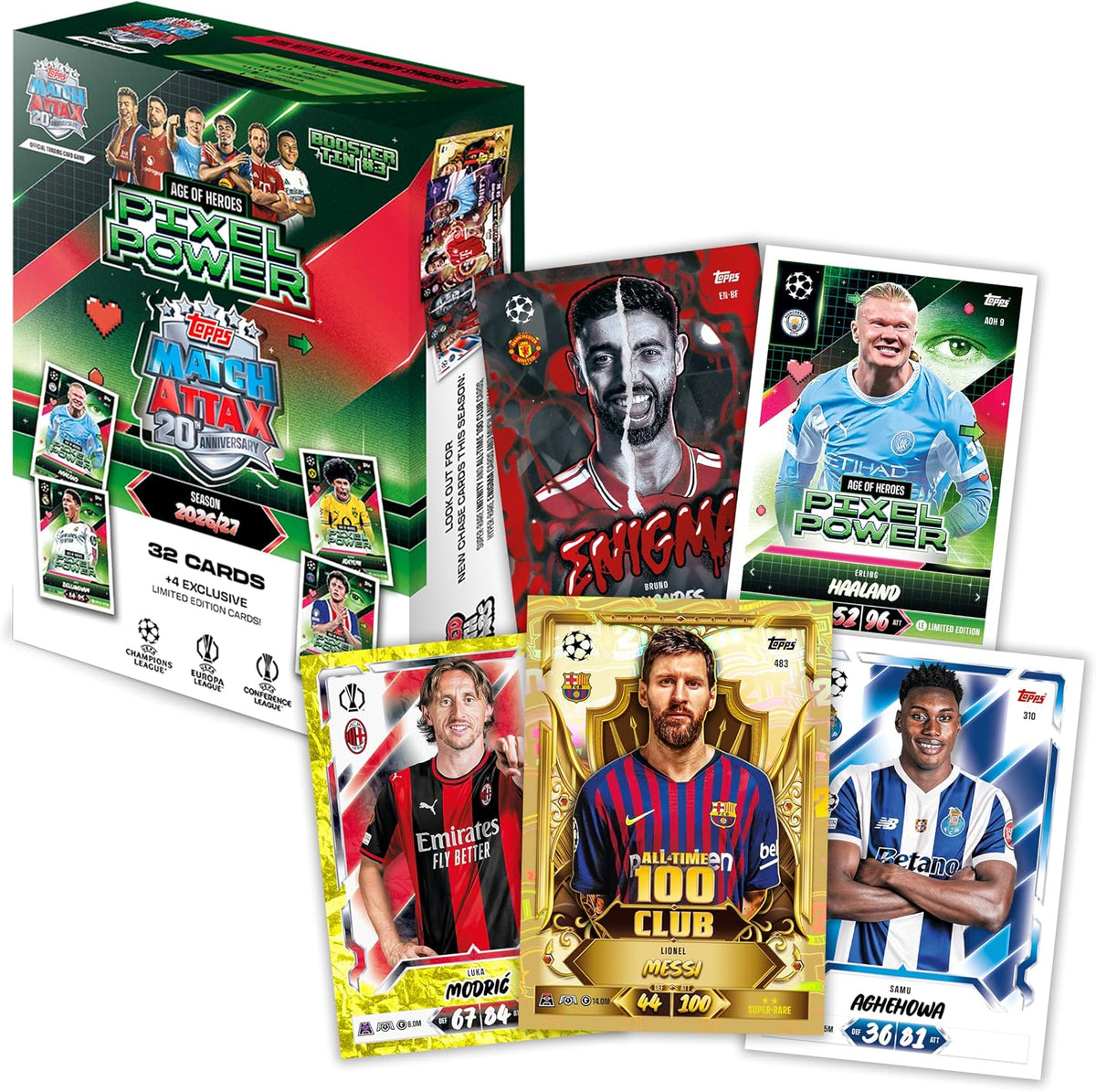 Topps Match Attax UCC 2026/27 - Booster Tin 3 (Pixel Power) 32 Card Uefa - TCG Carte Da Collezione