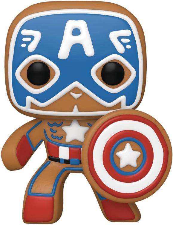 Funko Pop ! Marvel Holiday (933) Gingerbread Captain America Vinyl Figure 9Cm