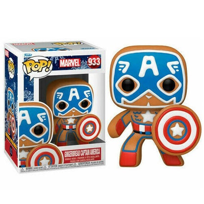 Funko Pop ! Marvel Holiday (933) Gingerbread Captain America Vinyl Figure 9Cm