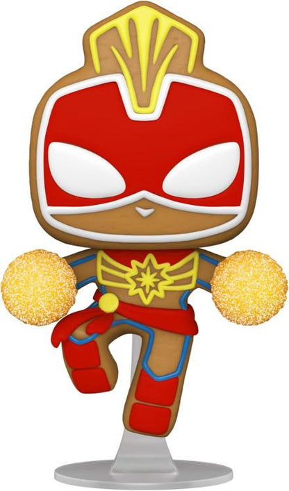 Funko Pop ! Marvel Holiday (936) Gingerbread Captain Marvel Vinyl Figure 9Cm