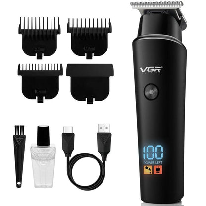 Vgr V937 Trimmer Rasoio Ricaricabile Tagliacapelli Rifinitore Zero Barba Display