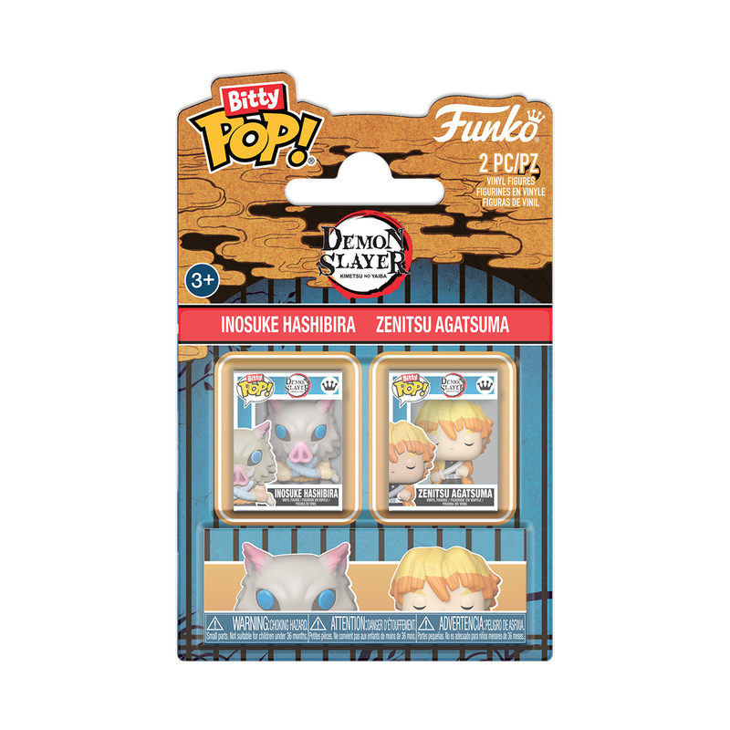 Funko Bitty Pop! Demon Slayer (2 pack) Inosuke Hashibira & Zenitsu Agatsuma - Mini Vinyl Figure 2cm