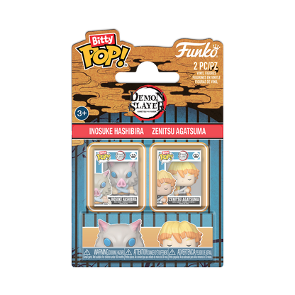 Funko Bitty Pop! Demon Slayer (2 pack) Inosuke Hashibira & Zenitsu Agatsuma - Mini Vinyl Figure 2cm