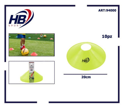 Set 10 Conetti Cinesini Dischi Coni Delimitatori Spazio Per Allenamento Calcio