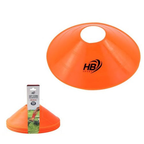 Set 10 Conetti Cinesini Dischi Coni Delimitatori Spazio Allenamento Calcio Sport