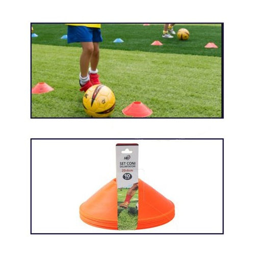 Set 10 Conetti Cinesini Dischi Coni Delimitatori Spazio Allenamento Calcio Sport
