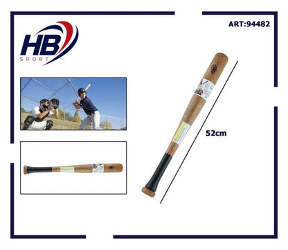 Hb Sport Mazza Da Baseball Softball Legno (52Cm) 20" Resistente Adulti E Bambini