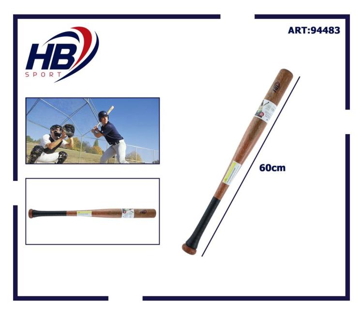 Hb Sport Mazza Da Baseball Softball Legno (60Cm) 24" Resistente Adulti E Bambini