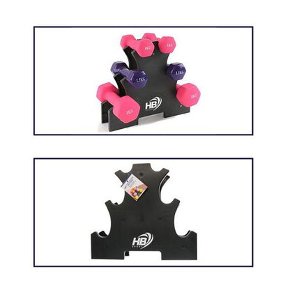 Supporto Porta Manubri Espositore Per Pesi A Tre Ripiani A Albero Portatile Rack
