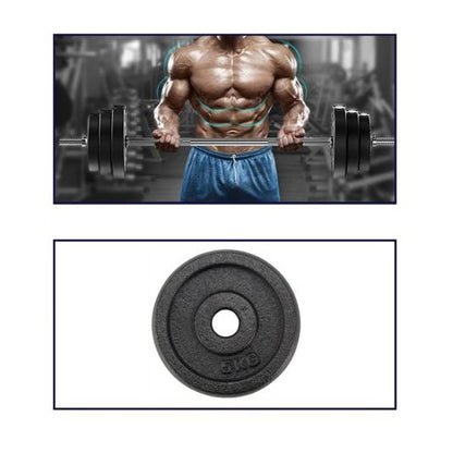 Disco Peso Bilanciere Manubro Dischi Ø 30Mm In Ghisa Palestra Bodybuilding 5Kg