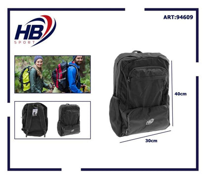 Zaino Multitasche Uomo Donna Borsa Grande Viaggi Sport Scuola Lavoro Pc | Nero