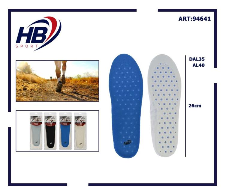 Hb Solette Plantare Donna Pu Gomma Memory Ammortizzante Lavoro Sportive Comode