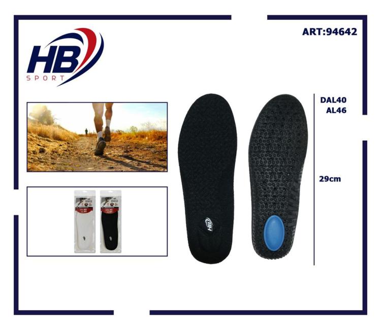 Hb Solette Plantare Uomo Gomma Memory Pu Ammortizzante Lavoro Sportive Comode