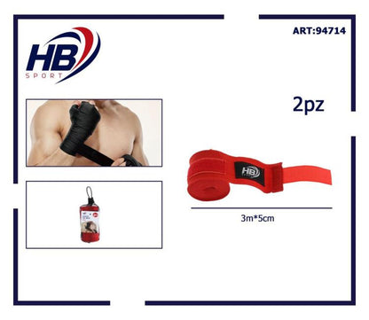 COPPIA FASCE DA BOXE BENDE SOTTOGUANTI BENDAGGIO KICK BOXING MMA PUGILATO ROSSO