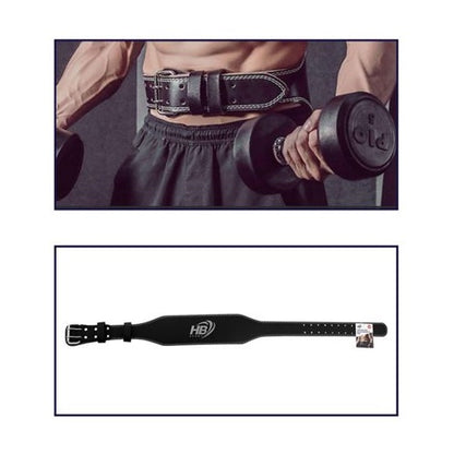 CINTURA SOLLEVAMENTO PESI CUOIO NERA ALLENAMENTO BODYBUILDING FASCIA LOMBARE | M