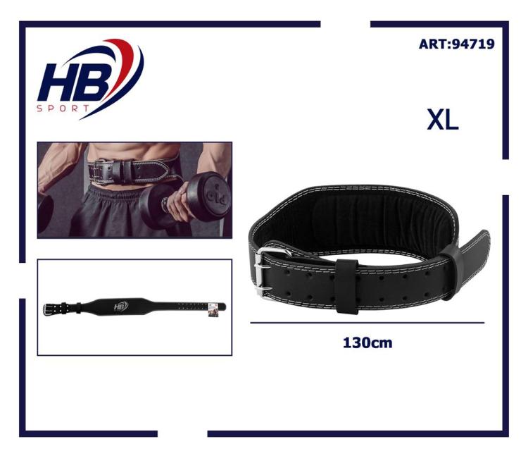 CINTURA SOLLEVAMENTO PESI CUOIO NERA ALLENAMENTO BODYBUILDING FASCIA LOMBARE |XL