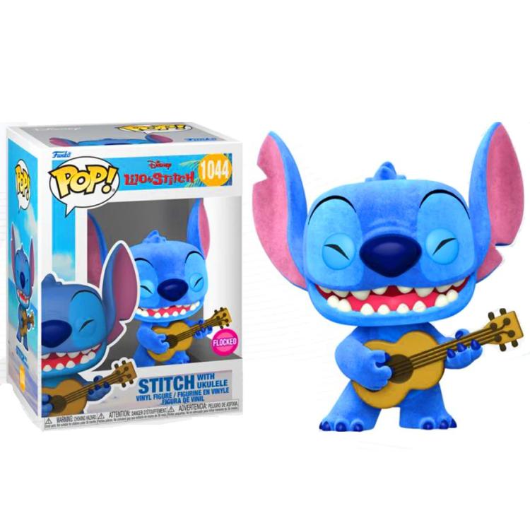 Funko Pop ! Disney Lilo & Stitch - (1044) Stitch W / Ukulele Flocked Figure 9Cm