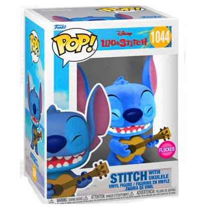 Funko Pop ! Disney Lilo & Stitch - (1044) Stitch W / Ukulele Flocked Figure 9Cm