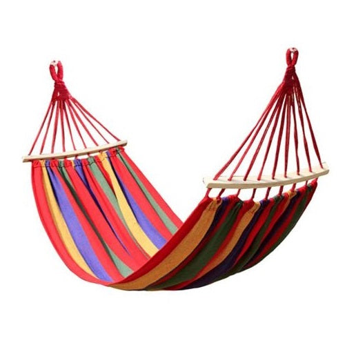 AMACA CLASSICA SINGOLA TESSUTO COTONE SOSTEGNO LEGNO 80X200 GIARDINO CAMPEGGIO R