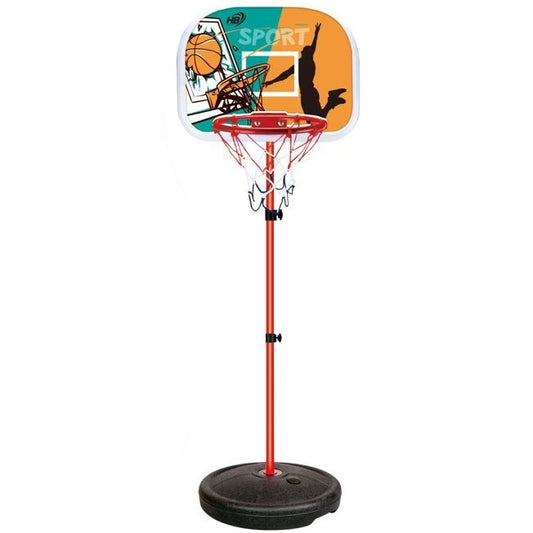 Set Canestro Basket Cerchio Rete + Palla Con Base Tabellone Gioco Bambini |165Cm