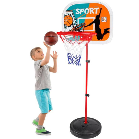 Set Canestro Basket Cerchio Rete + Palla Con Base Tabellone Gioco Bambini |120Cm