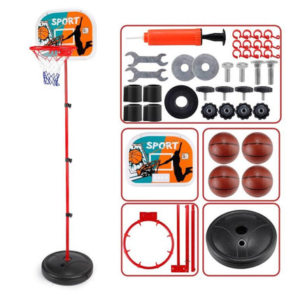 Set Canestro Basket Cerchio Rete + Palla Con Base Tabellone Gioco Bambini |200Cm
