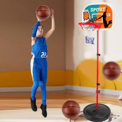 Set Canestro Basket Cerchio Rete + Palla Con Base Tabellone Gioco Bambini |200Cm